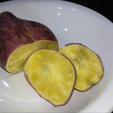 Batata doce em pedaços